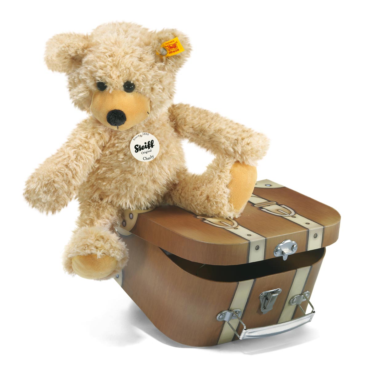 Steiff Charly Teddy Bear in Suitcase Beige - 30 cm