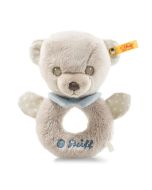 Steiff Hello Baby Levi Teddy Bear Grip Ring with Rattle in a Gift Box, Multi-Colour - 28 cm