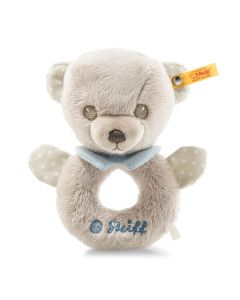Steiff Hello Baby Levi Teddybär-Greifring mit Rassel in einer Geschenkbox, mehrfarbig – 28 cm