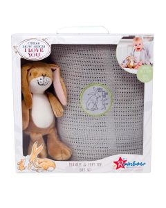 Rainbow Designs Guess How Much I Love You Baby Blanket & Soft Toy Gift Set