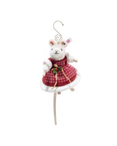 Steiff Mrs Santa Mouse Ornament – ​​11 cm